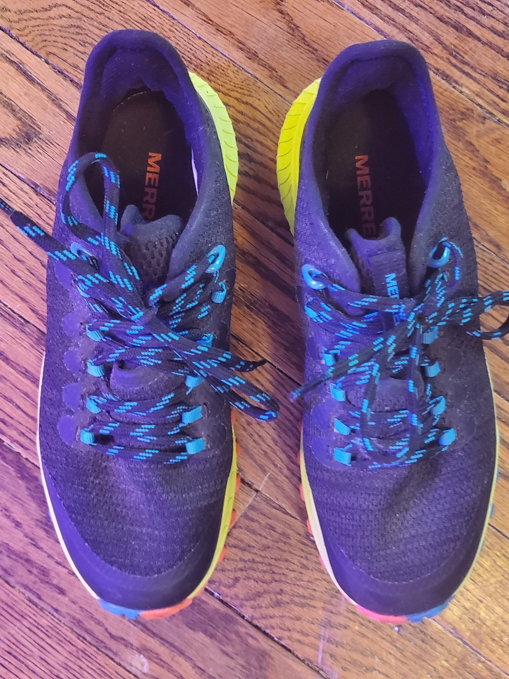 Merrell Women's Trail Running Shoes in Black with Neon Accents